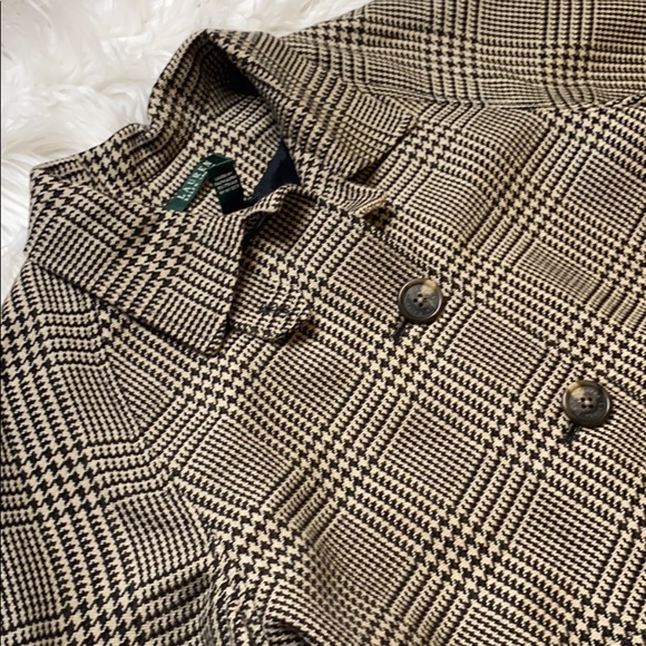 Lauren Ralph Lauren Brown Houndstooth Swing Jacket - Picture 2 of 11